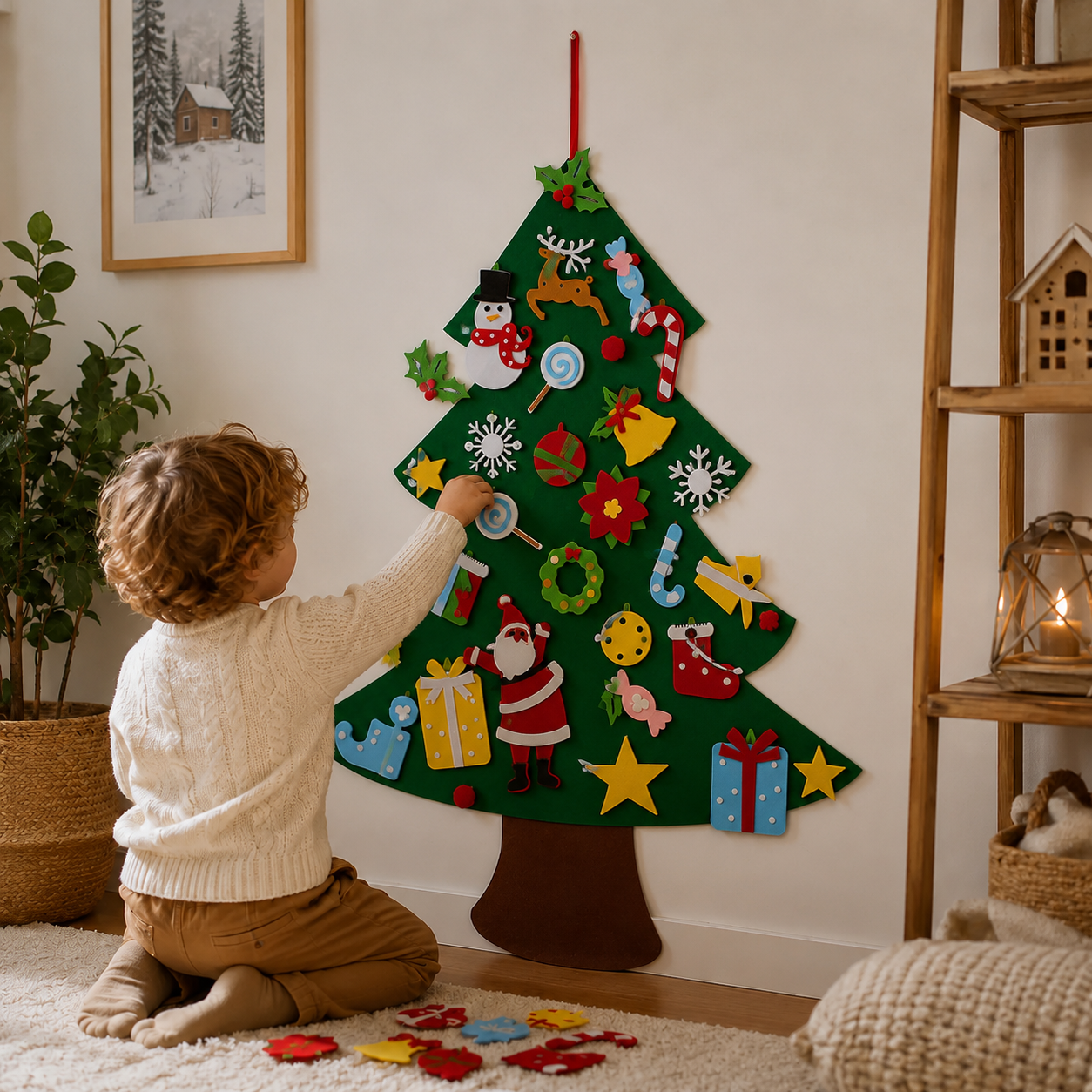 DIY Felt Christmas Tree with Ornaments