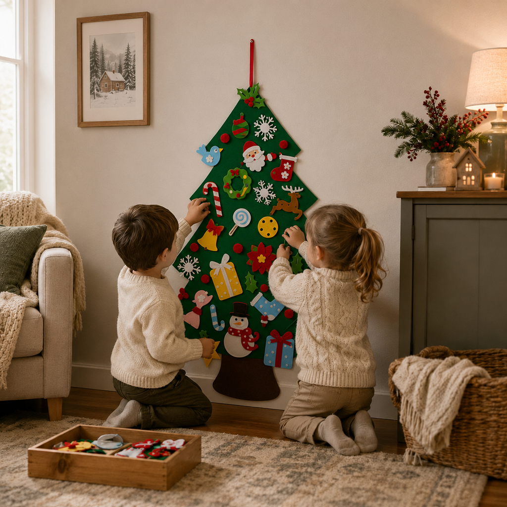 DIY Felt Christmas Tree with Ornaments