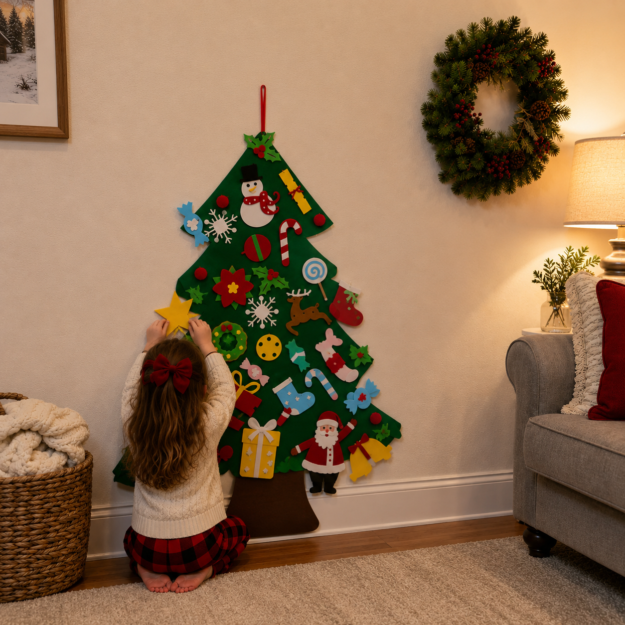 DIY Felt Christmas Tree with Ornaments