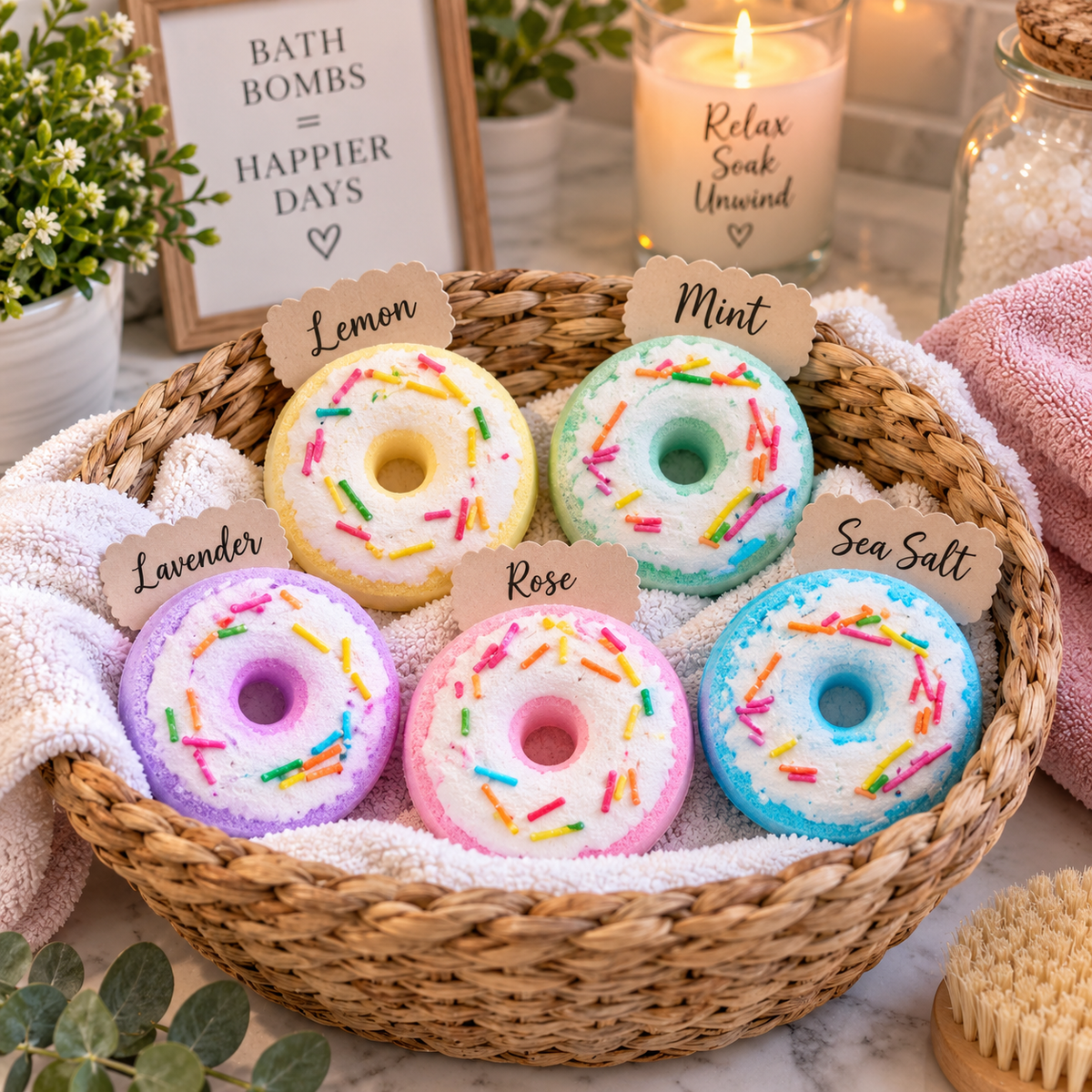 Donut Bath Bombs – 40g | 5 Scents- Sold Individually