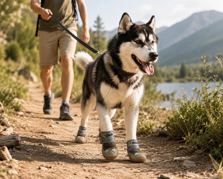 All-Terrain Breathable Dog Boots – Anti-Slip Protective Paw Shoes (Set of 4)
