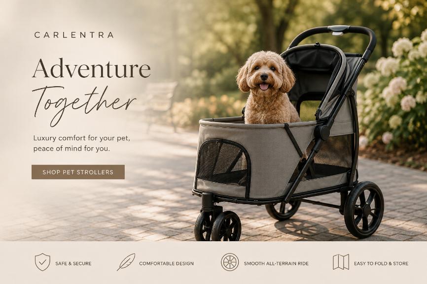 Luxury All-Terrain Pet Stroller for Dogs & Cats