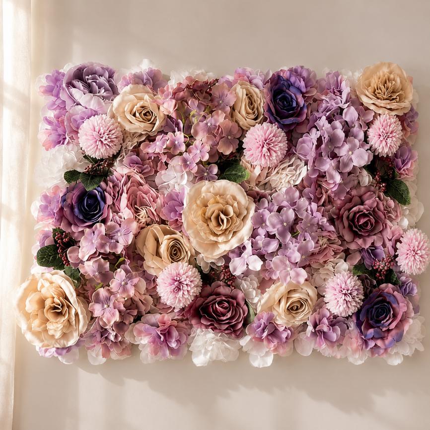White Silk Rose Flower Wall – 40x60cm Wedding & Event Backdrop