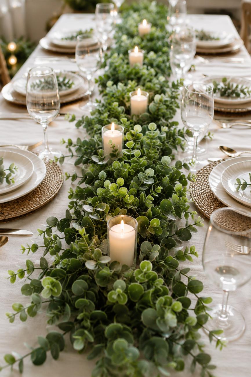 Artificial Eucalyptus Garland – Realistic Greenery Vine for Wedding, Party & Home Decor