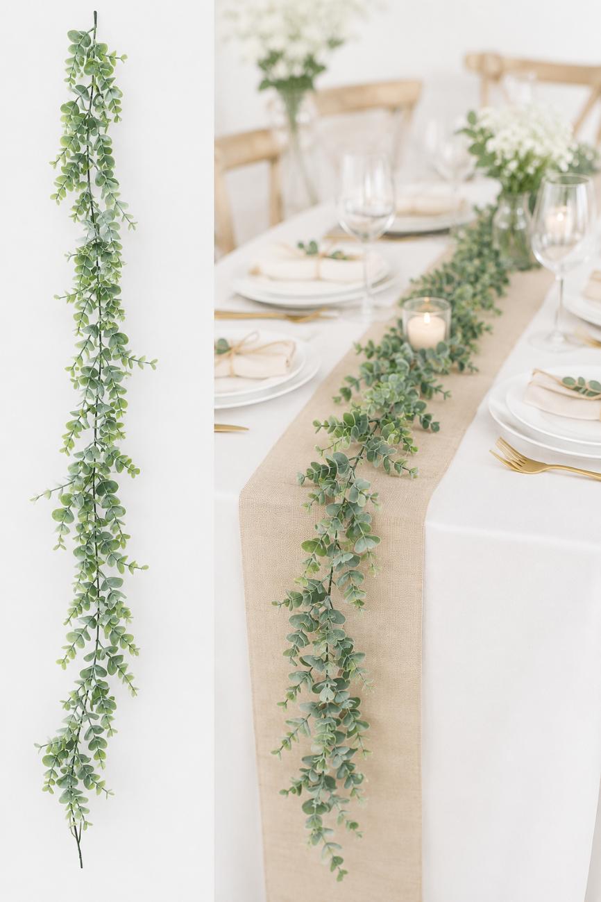Artificial Eucalyptus Garland – Realistic Greenery Vine for Wedding, Party & Home Decor
