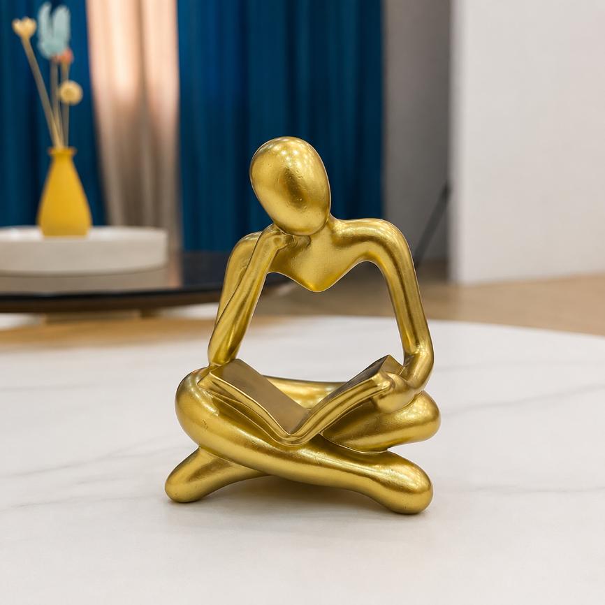 Quiet Moments Abstract Reading Sculpture/ Modern Resin Home Accent