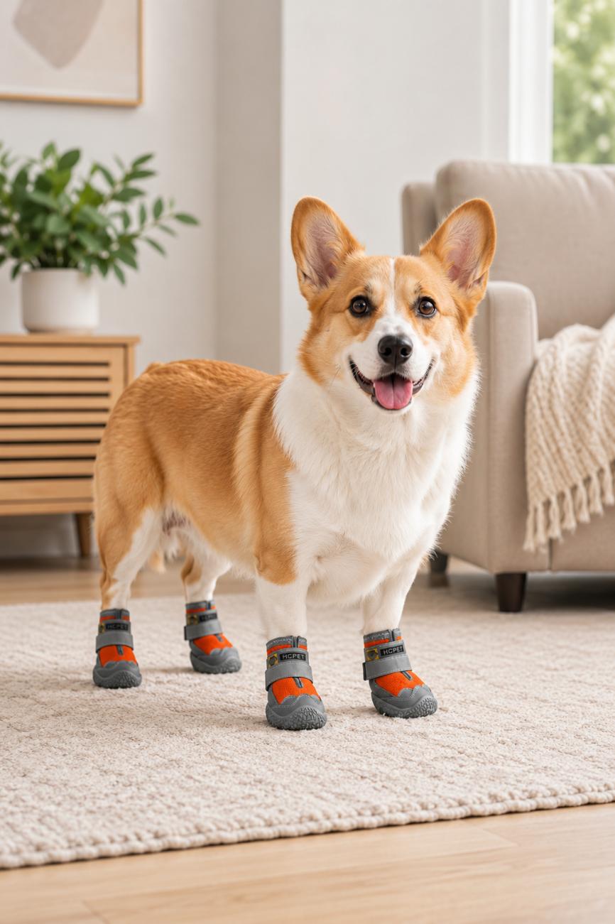 All-Terrain Breathable Dog Boots – Anti-Slip Protective Paw Shoes (Set of 4)