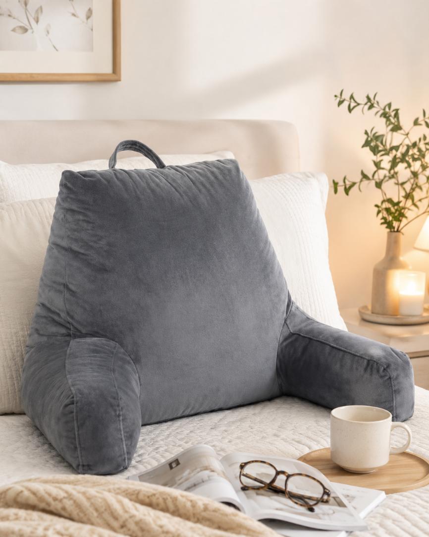 Ergonomic Reading & Lumbar Support Pillow with Armrests