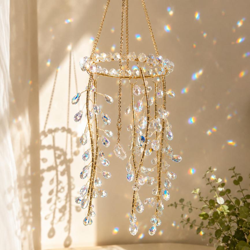 Crystal Willow Hanging Ornament/ Elegant Sun Catcher Decor