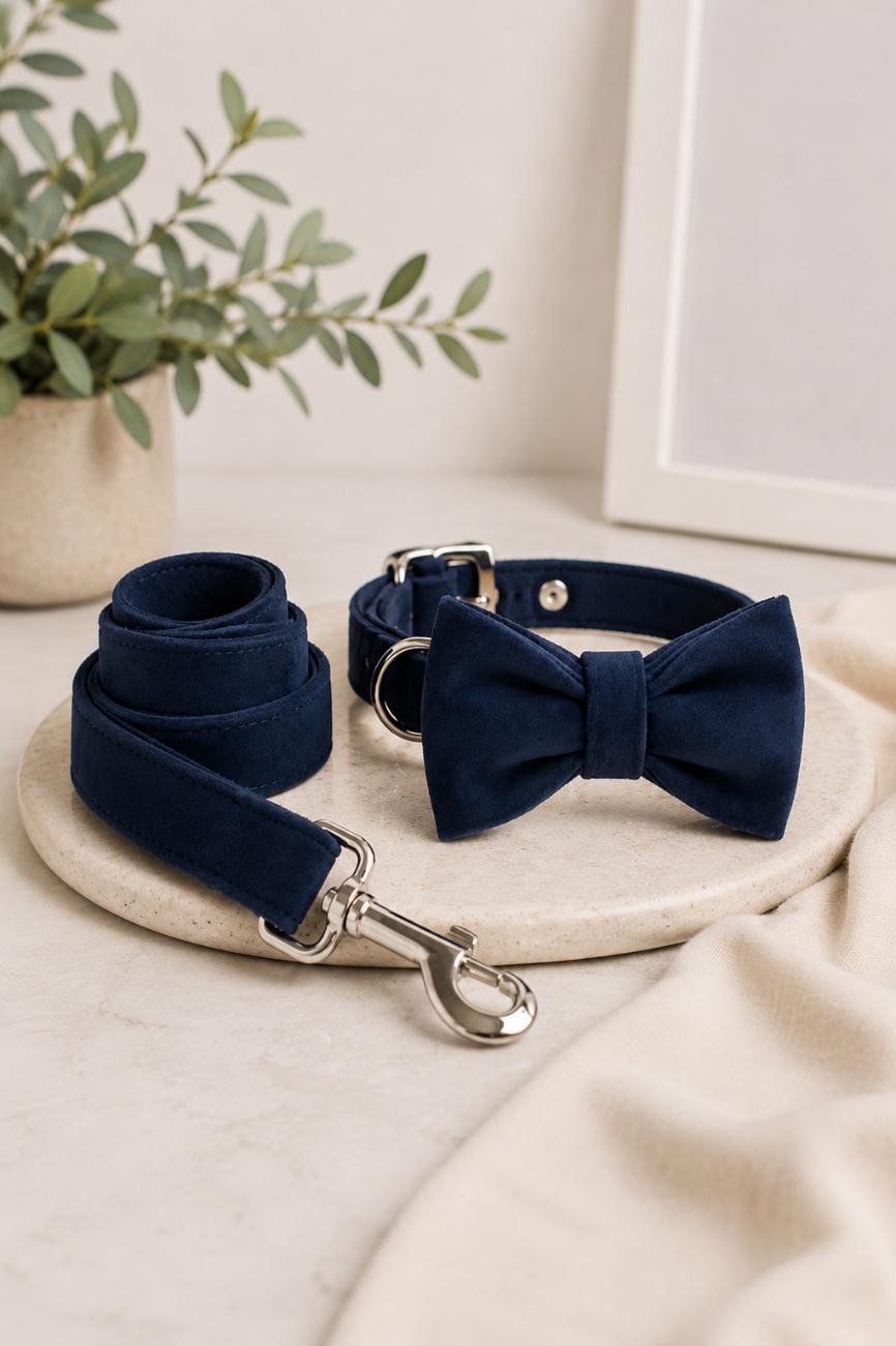 Classic Adjustable Pet Collar with Removable Bow Tie