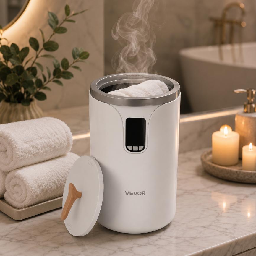 Towel Warmer Bucket with Timer & Auto Shut-Off