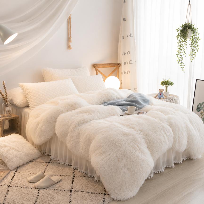 Luxury Plush Velvet Bedding Set/ Ultra Soft Faux Mink Comforter Cover Set