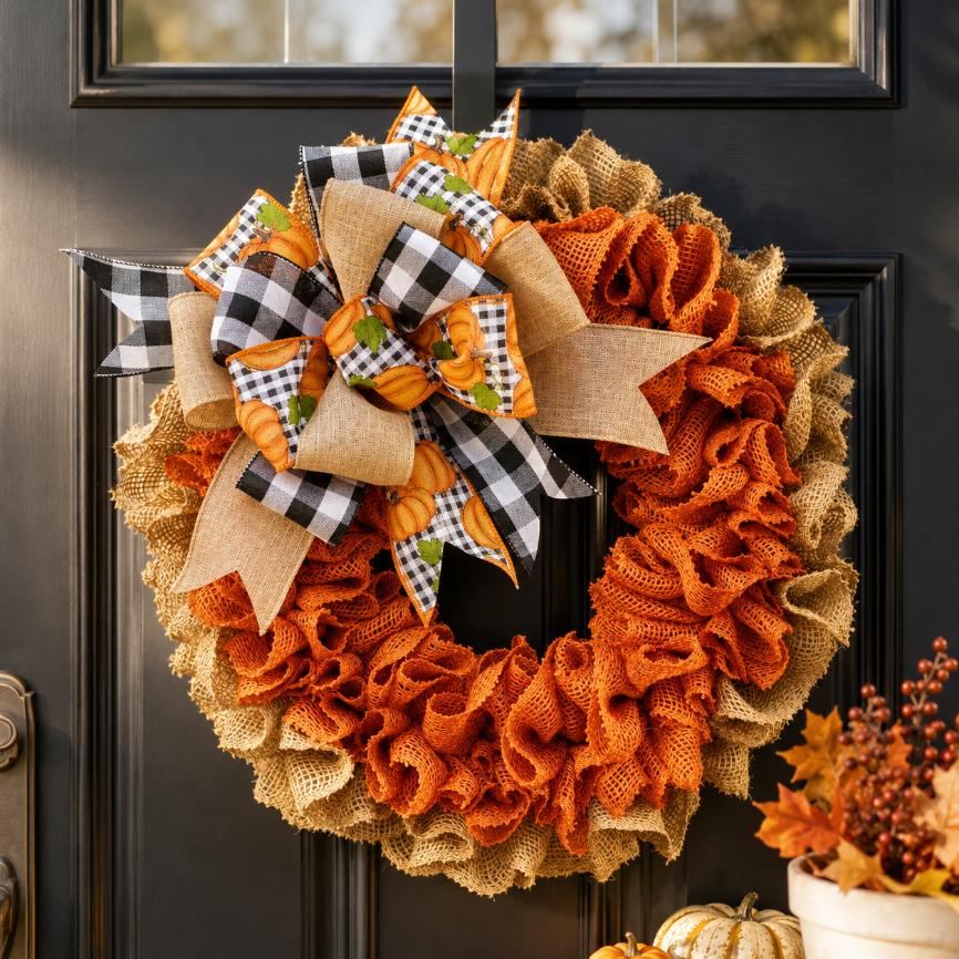 Rustic Pumpkin Harvest Wreath