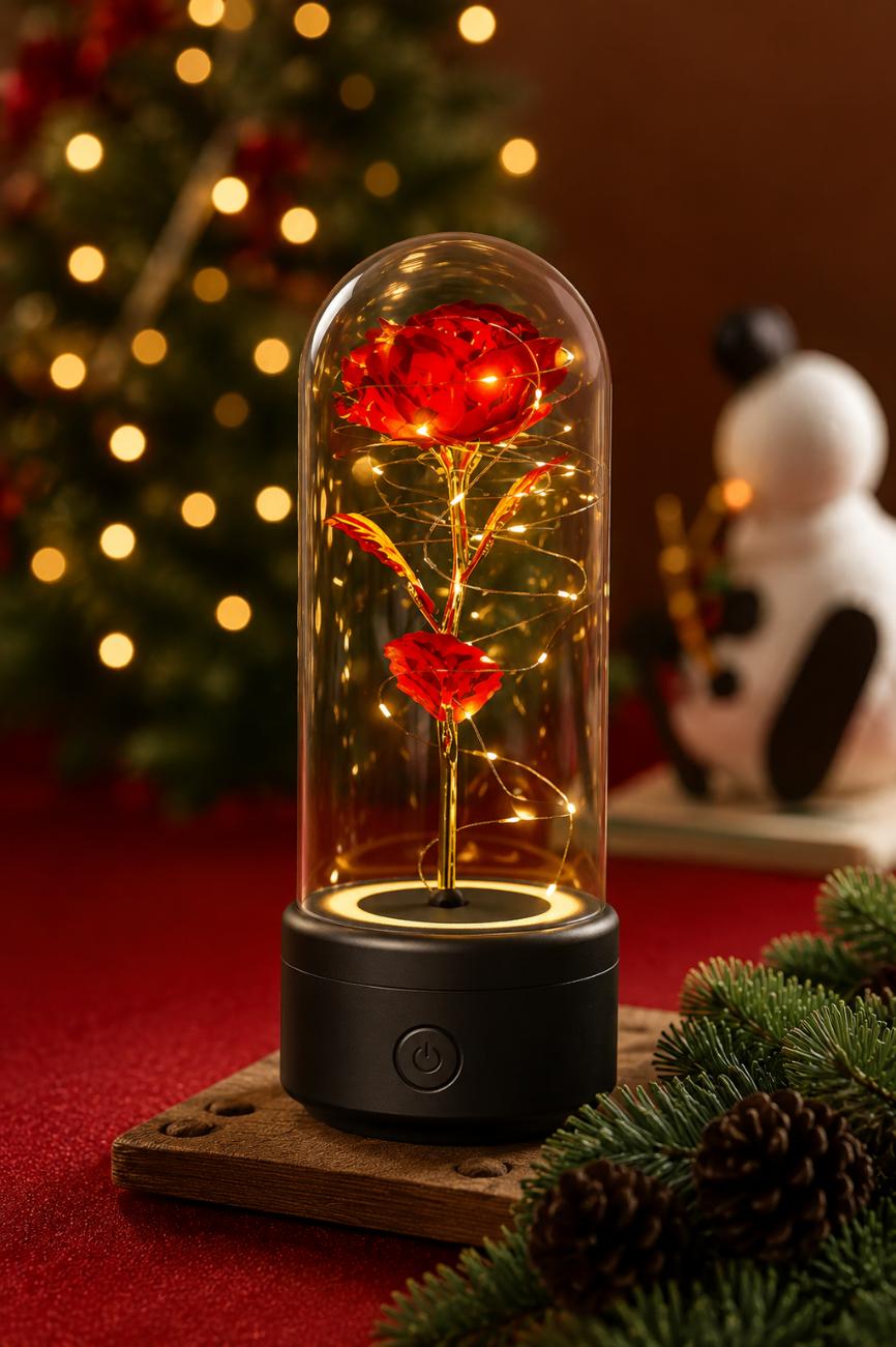 Creative 2-in-1 Rose Flower LED Light & Bluetooth Speaker